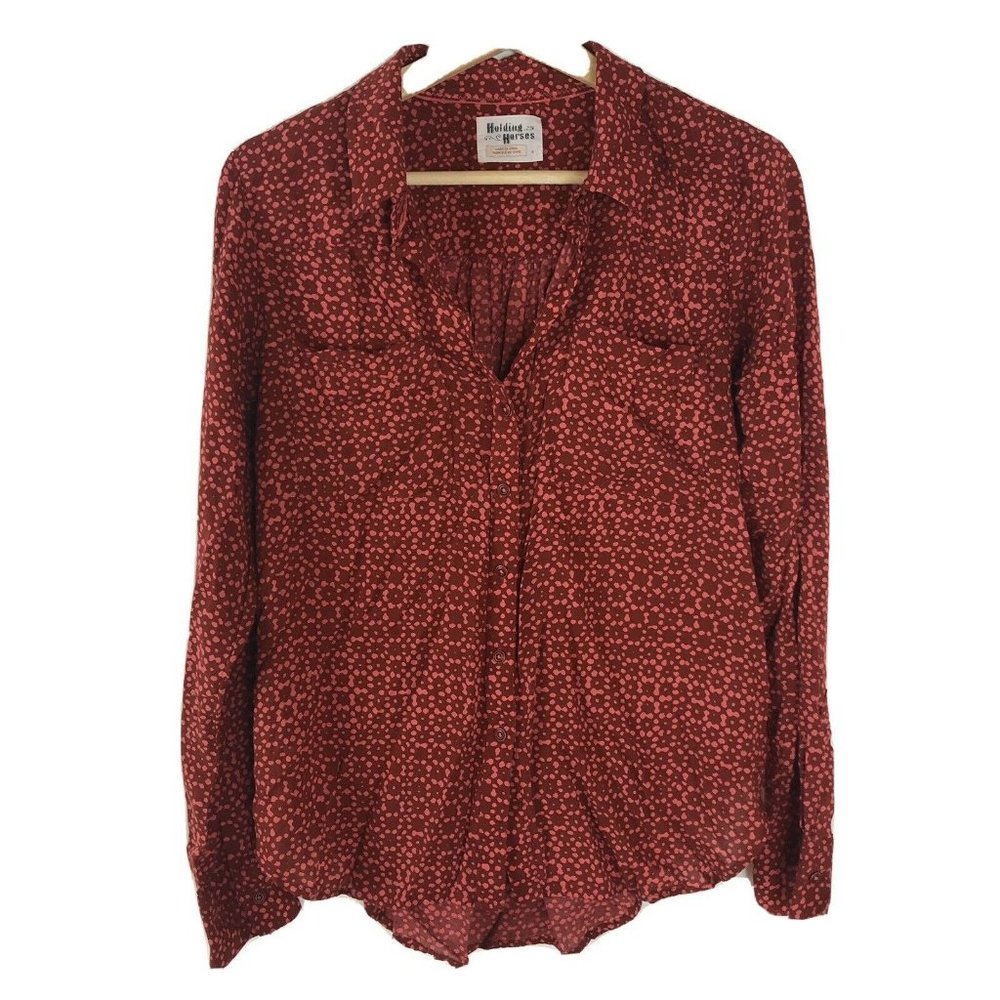 Holding Horses Anthropologie Red Pink Patterned